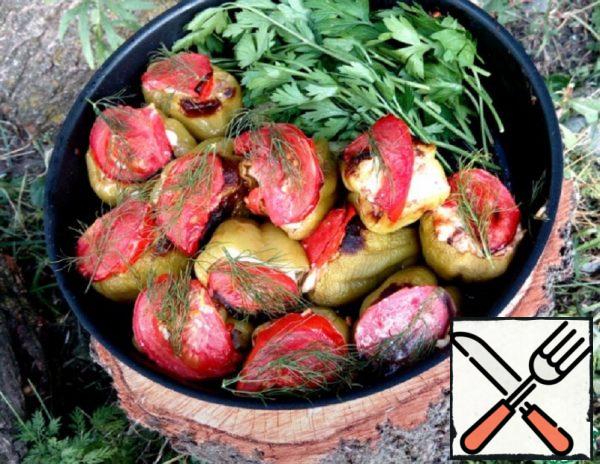 Pepper baked with Meat and Vegetables Recipe