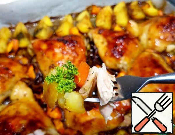 Chicken Thighs with Potatoes and Carrots Recipe