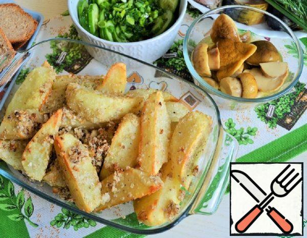 Potatoes in Garlic-Oat Breadcrumbs Recipe