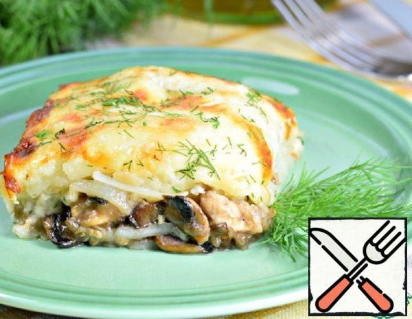 Potato Casserole with Chicken and Mushrooms Recipe