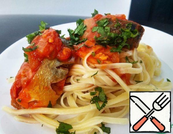 Mackerel in Orange and Tomato Sauce with Pasta Recipe
