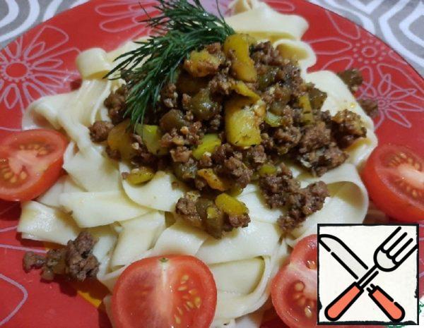 Pasta with Minced Meat and Vegetables Recipe