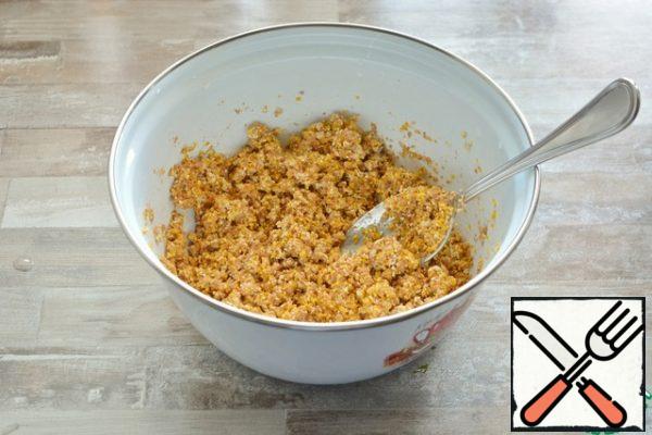 The water should literally moisten the cereals a little. Cover with a film or lid and leave in the room for 12 hours