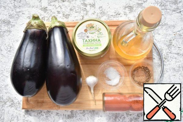 Prepare the products.
You can prepare tahini paste yourself or buy a ready-made product.