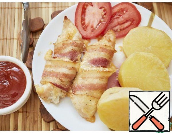 Chicken Fillet with Cheese in Bacon Recipe