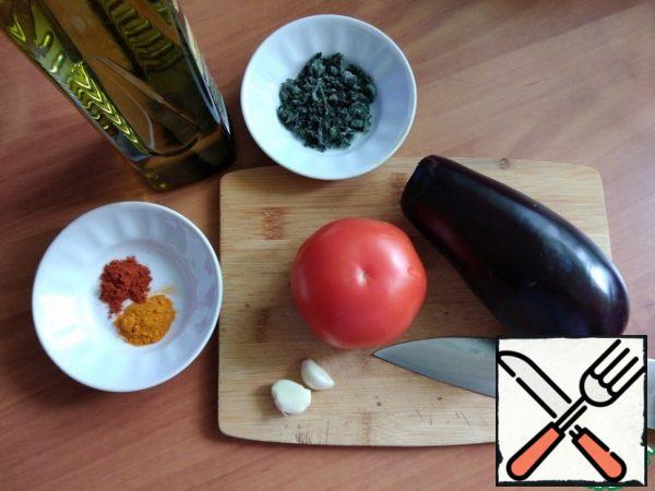 We prepare food. All products are weighed. To serve, we will need dried mint. My mint just started to dry and I cut it.
