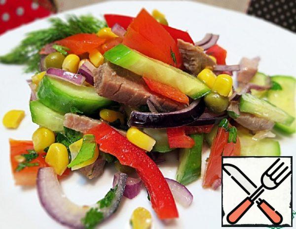 Salad with Beef (Veal) and Vegetables Recipe