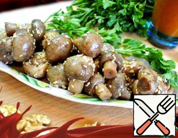 Korean Mushrooms with Sesame Seeds Recie