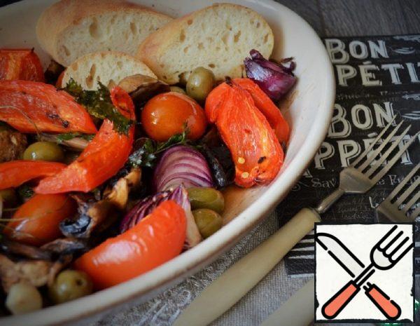 Vegetables with baked Mushrooms Recipe