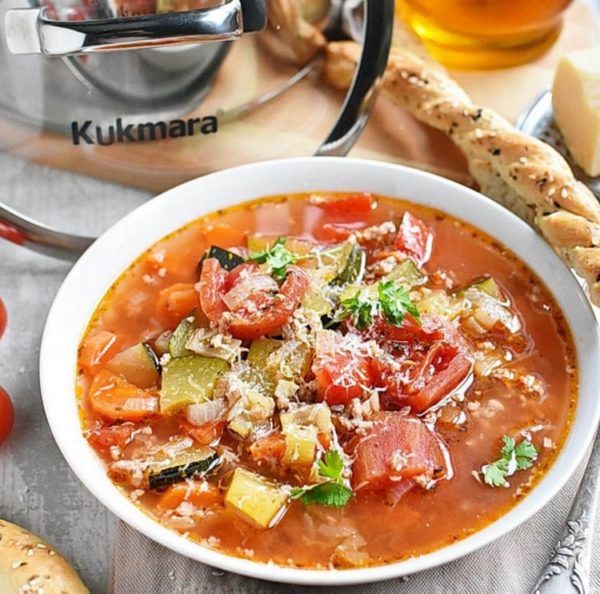 Italian Soup with Minced Meat and Vegetables Recipe