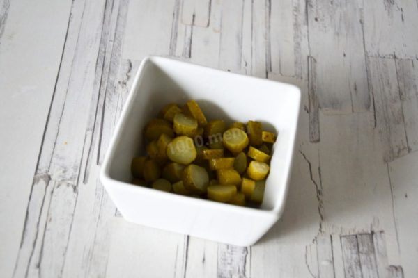 Cube the cucumbers, optionally peeling them if the skin is too tough. Ensure your cucumbers aren't overly salty.


