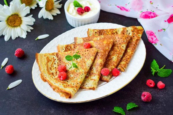 Thin Pancakes with Milk with Holes Recipe
