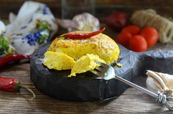 A Fluffy Omelet in a Frying Pan