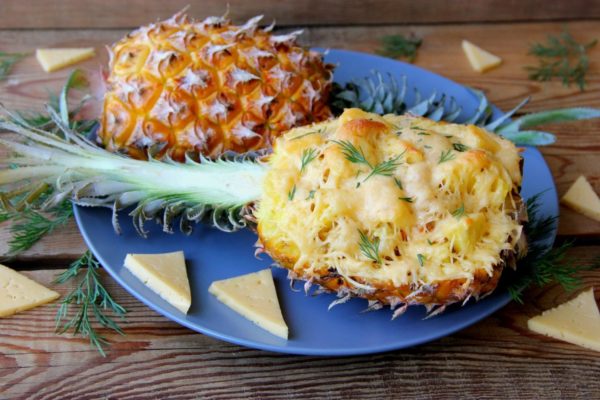 Baked Pineapple with Cheese in the Oven