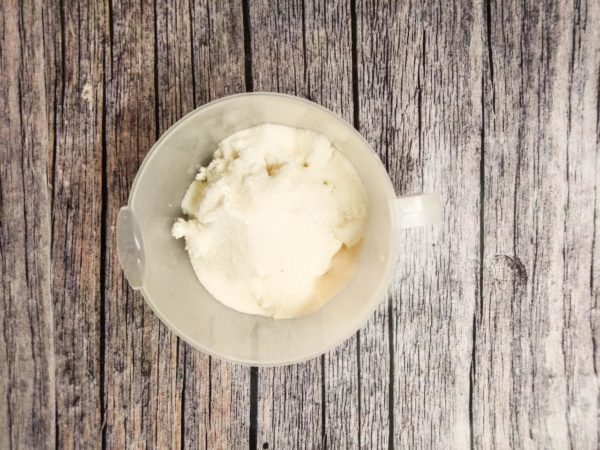 Add cottage cheese, sugar, and sour cream.


