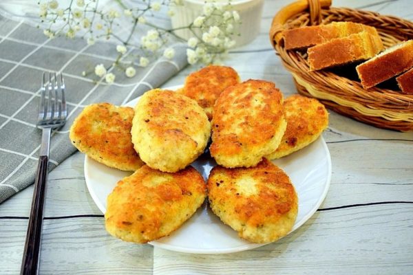 Chicken Cutlets in a Frying Pan