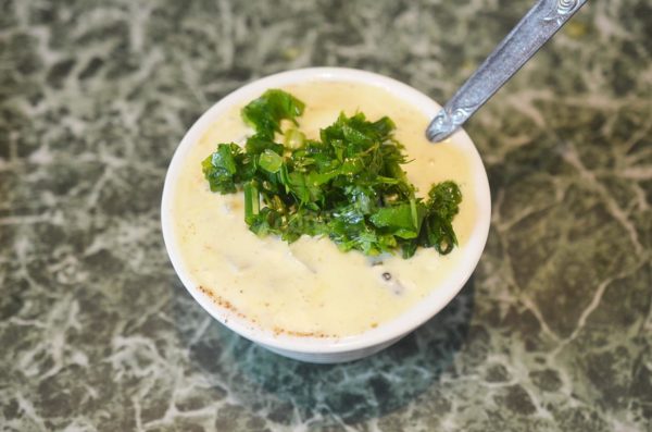 Incorporate the chopped herbs into the sauce. Feel free to customize the sauce by adding your favorite herbs like coriander, dill, basil, and even a crushed garlic clove if desired.

