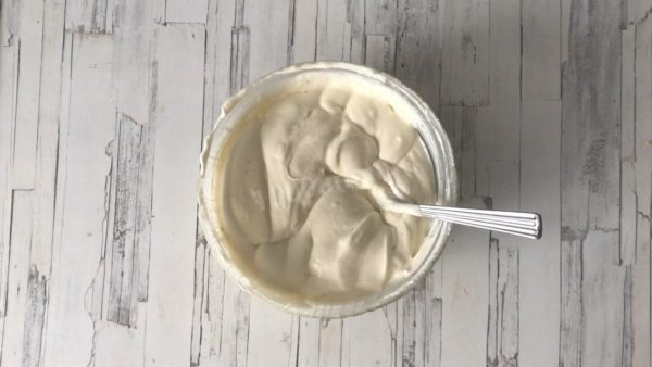 The result should be a fluffy and elastic mixture, as shown in the photo.


