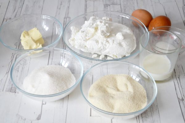 How to prepare a cottage cheese casserole like the one from kindergarten? Gather all the necessary ingredients. Make sure that the cottage cheese, milk, butter, and eggs are all at room temperature. If you're wondering which type of cottage cheese to use, any fat content will do, but a richer cottage cheese will result in a tastier casserole. If you have low-fat cottage cheese, consider adding a couple of tablespoons of sour cream, kefir, or milk to enhance the flavor. You can either push the cottage cheese through a fine sieve or blend it to ensure it's smooth.

