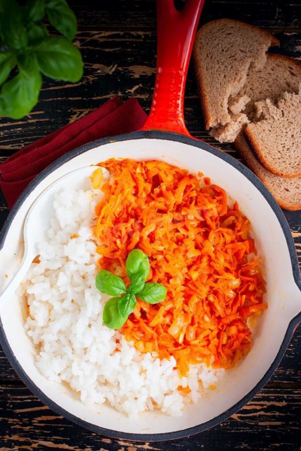 The combination of carrots, onions, and tomato paste creates a delightful flavor profile. You can serve this dish on its own or as a side with pasta, rice, or boiled potatoes. Enjoy your meal!