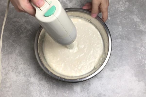 Blend all the ingredients with an immersion blender until the mixture becomes smooth and creamy.
