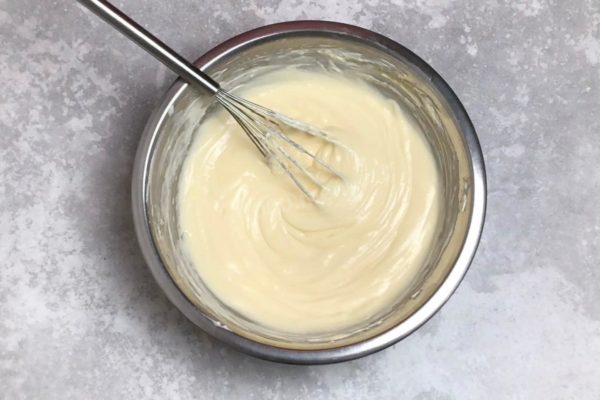 Aim for a smooth, homogeneous mixture.

