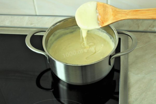 Stir everything until the cheese melts completely, resulting in a thick, smooth, and creamy sauce. Remove the sauce from heat once done.

