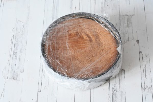 Wrap the cooled sponge in foil and leave it at room temperature for 6-8 hours. This step ensures the sponge doesn't become soggy when soaked.


